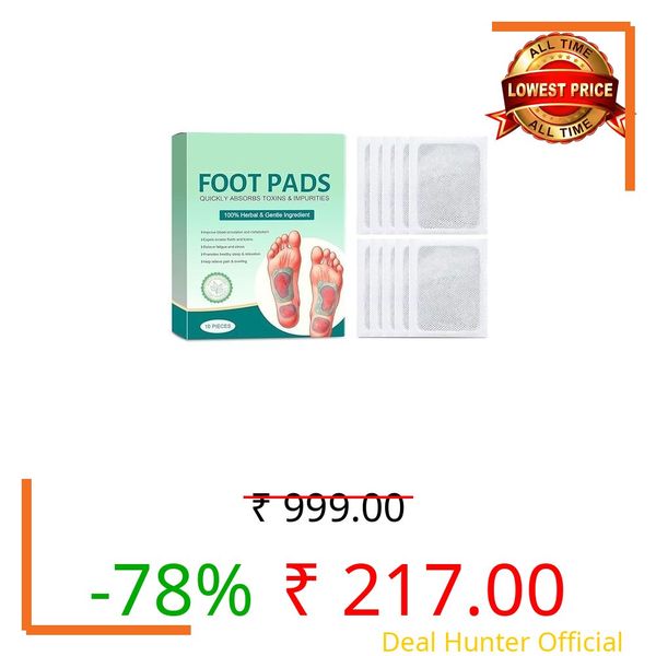 PADAR Foot patch Herbal And Gentle Ingredient Detox Foot Pads, Natural Ingredients for Sleep Aid, Pain Relief, Toxin Removal with Bamboo Vinegar and Acupoint Micro-Massage Technology (01 (Pack of 10))