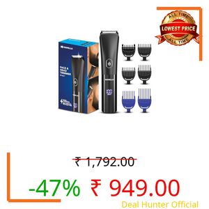 Havells Beard & Hair 7 in 1 Trimmer |2-in-1 Special Blade| Comes with 4 Beard & 2 Hair Combs| Real Time Digital Display| Type C Turbo Charge| No Nicks & Cuts|2 Year Guarantee|BT6661