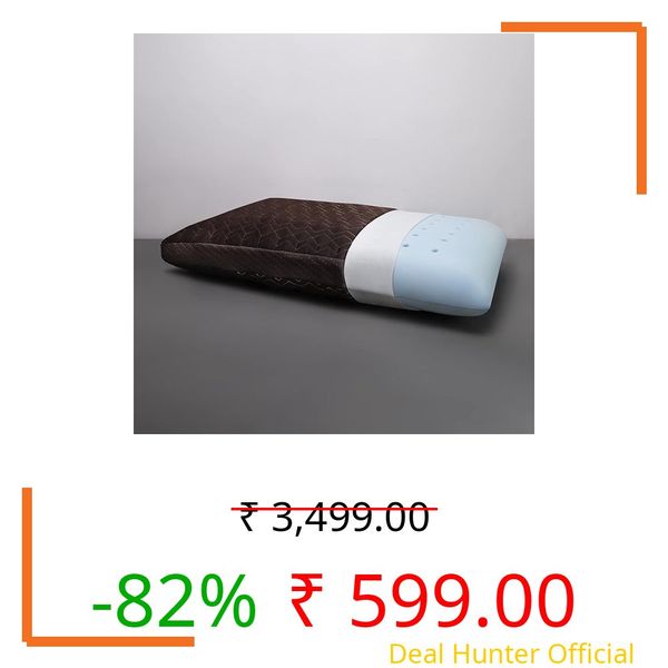 LA VERNE Cooling Gel Infused Pincore Technology Breathable Memory Foam Pillow with 3S Rebound| Cool Gel Cervical Support for Neck & Shoulder Relief (1, D Brown, Standard)