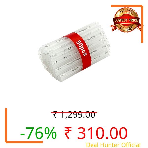 Mario Mini Transparent 7mm Hot Melt Glue Sticks for 20W Glue Gun (50 Pcs) | Strong Adhesive for DIY, Art & Craft, Repairs | Mini Glue Gun Sticks