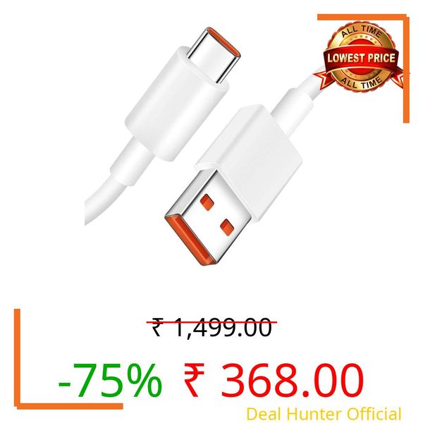 RAGHAV ENTERPRISES Type c cable for POCO X7 Pro usb Original Like Charging Quick, Dash, Warp, Dart, Flash, Super Vooc C Data Sync USB A to Type c cable for Android – RMN WHITE