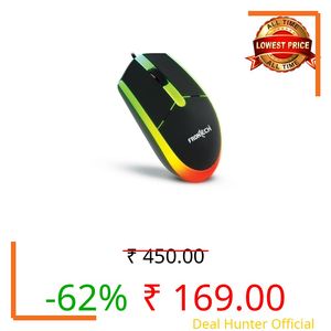 FRONTECH Wired Optical Mouse | 1200 DPI | 3-Button | Rainbow RGB Lighting | 1.2m Cable | 1 Year Limited Warranty (MS-0107)