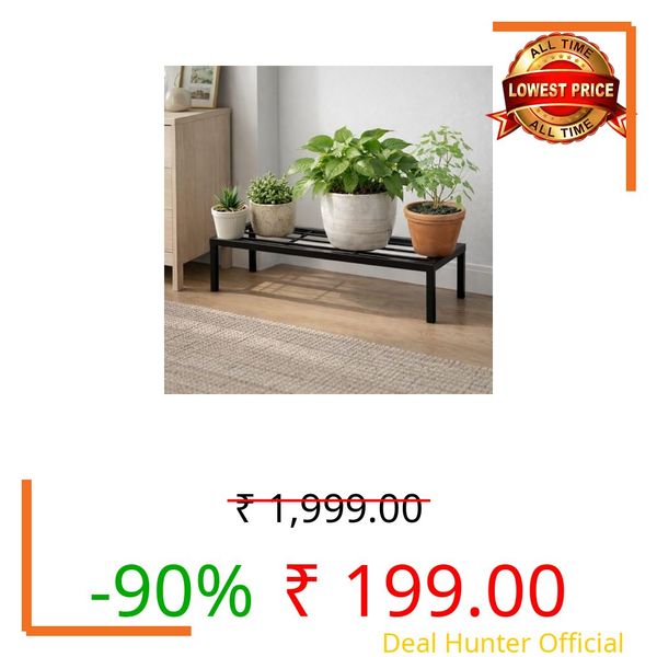 Kundi Plant Stand for Balcony Decoration | Anti-Rust Metal Pot Stand for Indoor & Outdoor Plants | Garden Flowerpot Stand | Black | 24 Inch | (Pack of 4) (Pack of 1)