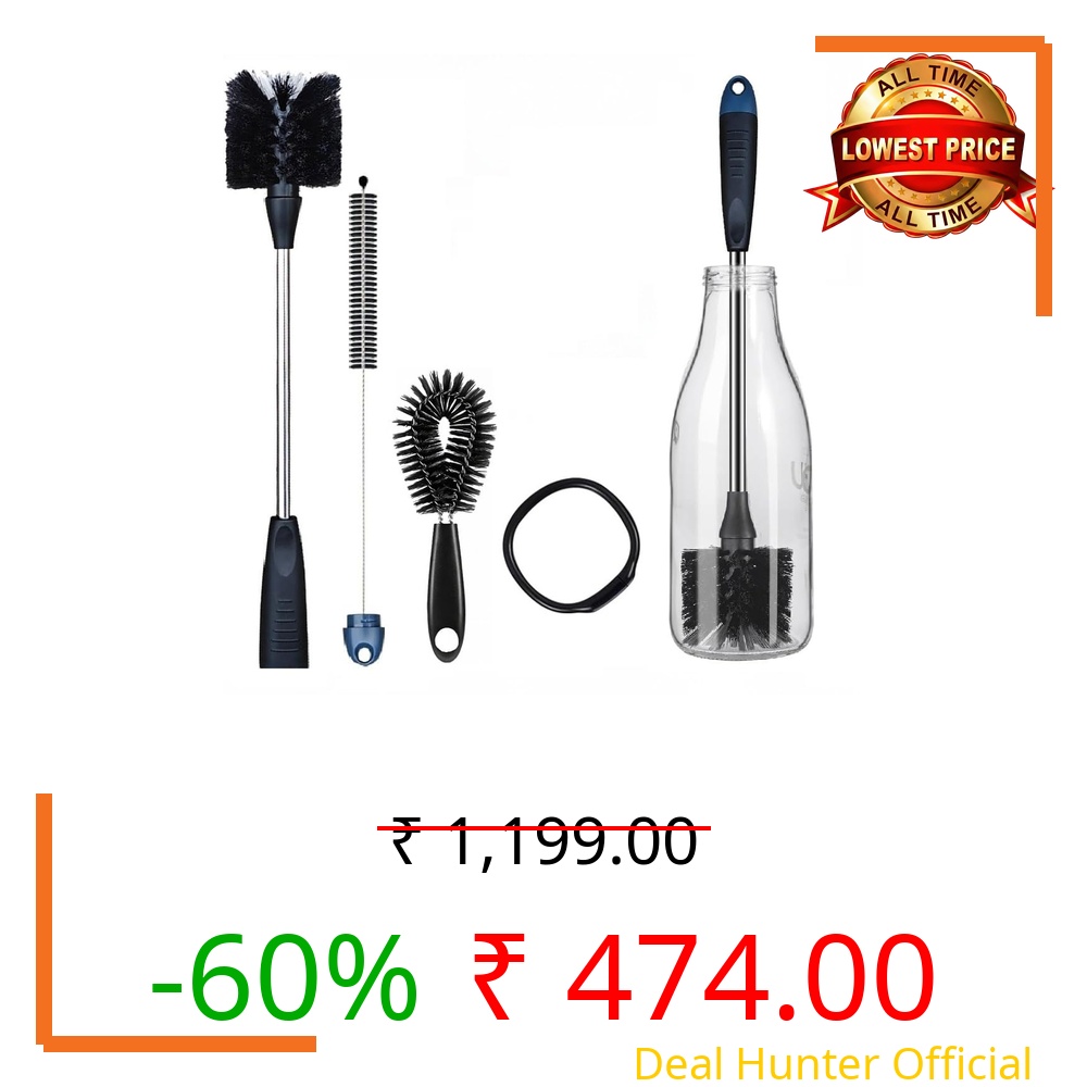 3Pcs Bottle Cleaner Brush, 15 inch Long Handle Washing Bottle Cleaning Brushes for Narrow Neck Water Bottles Tumblers Straws Coffee Mugs Sport Bottles Flasks and Thermos Lid Cup Brush