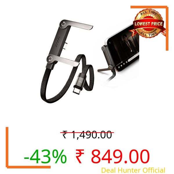 MX USB C to USB C 240W Fast Charging Cable 1.5M with Foldable Invisible Multi-Angle Adjustable Stand Multi Charger Cord with Type C Cable for Phone, Tablet,Laptops Quick Charge, Desk & Car Use