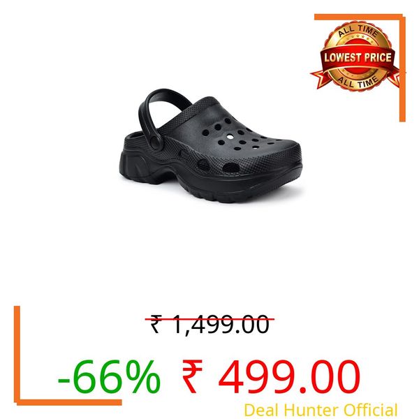 Zoom FLTW01 Women's Clogs/Sandals with Adjustable Back Strap Ultra Soft & Flexibility Anti Skid Comfortable Waterproof Daily Mules Clogs/Sandals for Women Black