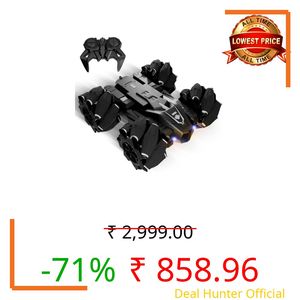 Lifelong Remote Control Drift Car Black | 4×4 Stunt with Rechargeable Battery | Double-Sided High Speed 360° Rotating Flip Action | Shockproof & BIS Approved for Kids 3–12 Yrs (LLCRCDC03)