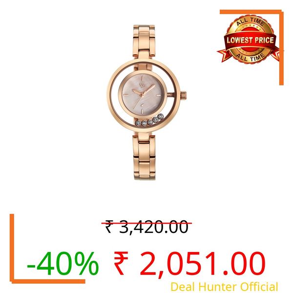 Fastrack Vyb Starlet with Quartz Analog Rose Mother of Pearl Dial Rose Gold Stainless Steel Strap Watch for Girls - FV60116WM01W