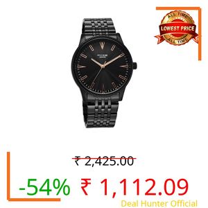 Sonata Poze 8 Quartz Analog with Black Dial IP Black Stainless Steel Strap Watch for Men - SP70109NM01W