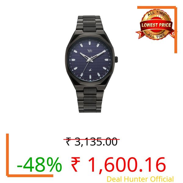 Fastrack Vyb Nimbus with Quartz Analog Purple Dial Black Zinc Alloy Strap Watch for Men - FV30043NM01W