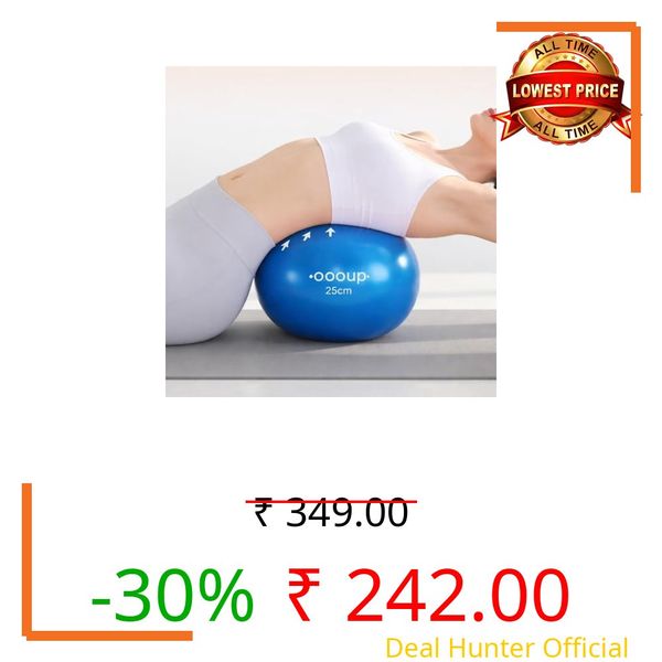 ShopiMoz Anti Slip Anti Burst Yoga Ball, (25cm) 9.8 Inch Exercise Mini Soft Workout for Home Gym Yoga, Pilates, Core Training, Pregnancy Workout, Balance, Stability for Men & Woman (Blue)
