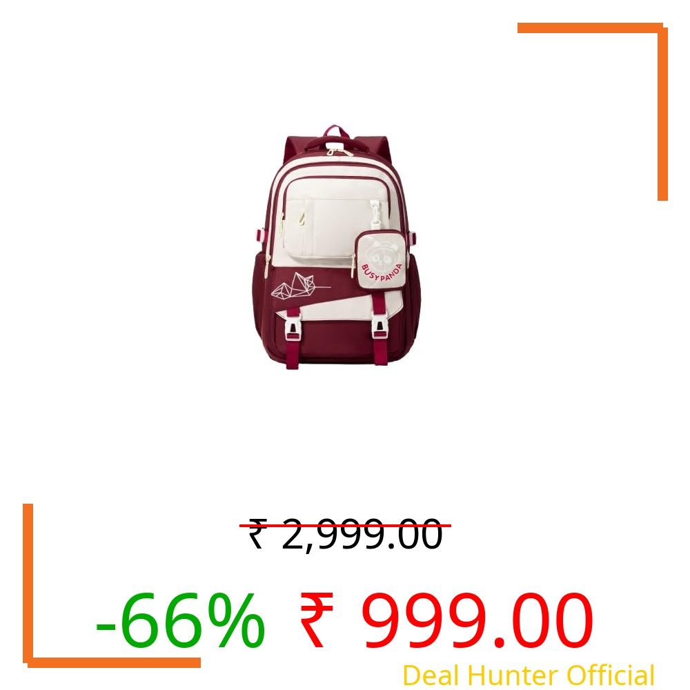 Tinytot 34 Litre Korean Style School Bag Water-Resistant Laptop & Travel Backpack - Unisex Large 19 Inches Multipurpose Student Backpack for Boys & Girls, Men & Women; Black