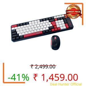 Acer RedShift Wireless Keyboard & Mouse Combo | Bluetooth + 2.4GHz Dual Mode | Multi-Device | 100-Key Slim Quiet Keyboard | 6-Button Mouse with 1600 DPI | Windows, Android, iOS | Black & Red