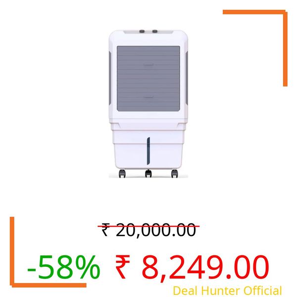 Bajaj DMH 85X 85L Desert Air Cooler | High Air Delivery with Turbo Fan Technology | 3-Side Honeycomb Cooling & 4-Way Swing | Inverter Compatible | 1 Year Warranty【White】