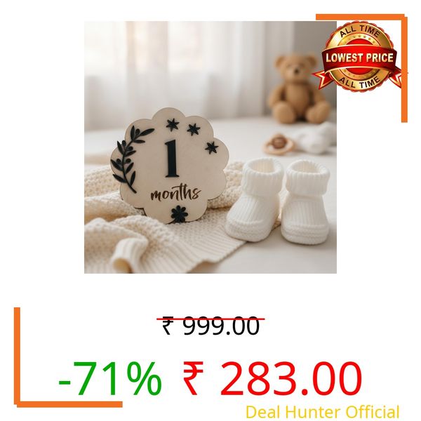 LASER ART Wooden Baby Milestone Cards for Newborn Photography, Monthly Baby Growth Prop with 12 Interchangeable Numbers Baby Month Sign for Boy & Girl Nursery Decor, New Mom Gift Set