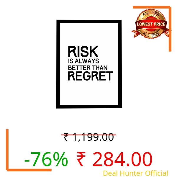 MIRA MEST Motivational Wall Art | Typography Quote Posters for Home, Office, Study & Bedroom | Ready to Hang Framed Wall Decor | Positive Quote Prints | Gift for Friends & Family | Multiple Designs Available (Risk Is Always)