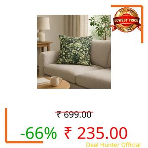 Premium Printed Quilted Cushion Cover 18X18 Inch – Set of 1 | Soft Plush Decorative Square Throw Pillow Covers with Velvet Back, Washable Cushion Covers for Sofa, Couch & Bed - [GREEN LEAF]