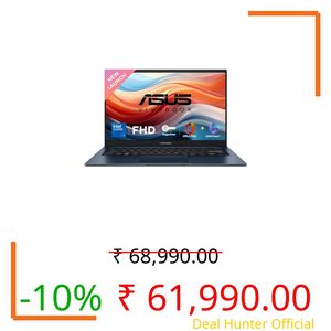 ASUS Vivobook 14, (i5 14th Gen) Intel Core 5 120U, Thin & Light Laptop(16GB RAM/512GB SSD/FHD/14/60Hz/Fingerprint Reader/M365 Basic (1Year)*/Office Home 2024/Quiet Blue/1.4 Kg) X1404VAP-EB1542WS