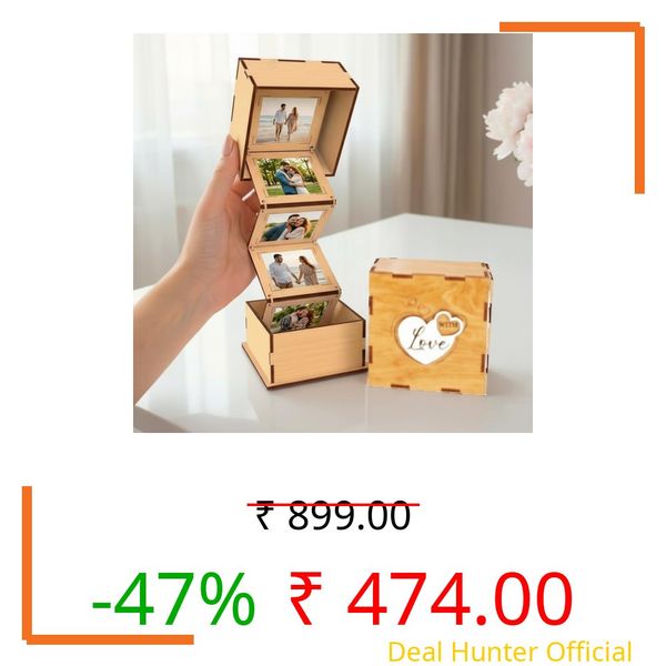 FA6 Love Theme Wooden Photo frame Gift | Customized Photo frame with 6 Premium Photos | Romantic Gift Couples