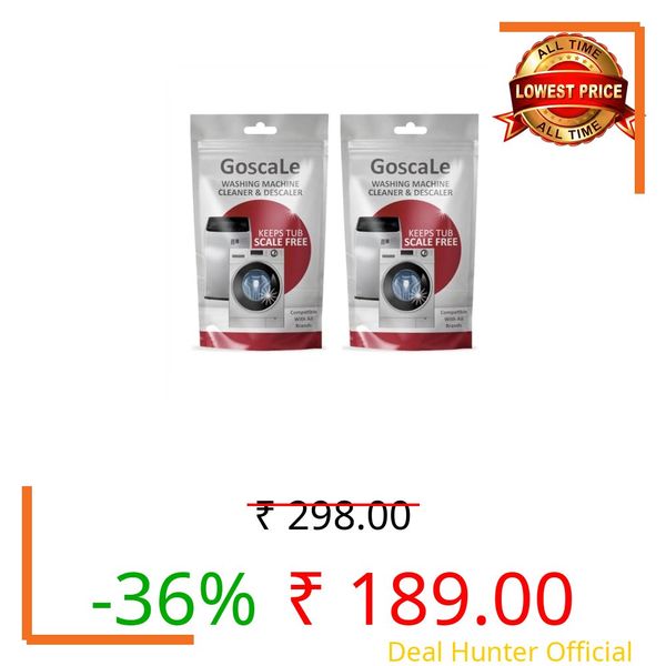 Go ScaLe Washing Machine Cleaner & Descaling Powder, Descaler for top load and front load | Washing Machine Drum Cleaner & Tub Cleaner | 100g 1 pouch (Pack of 2)