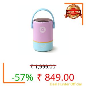 Lunch Box with Spoon, Handle, Leak Proof Small Container for Snack, Diet & Prep Food, Stackable Stainless Steel 2 Tier Men's Lunchbox for Work. (Blush Pink, 580 Ml)