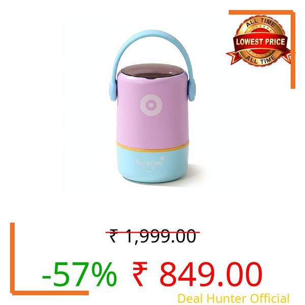 Lunch Box with Spoon, Handle, Leak Proof Small Container for Snack, Diet & Prep Food, Stackable Stainless Steel 2 Tier Men's Lunchbox for Work. (Blush Pink, 580 Ml)