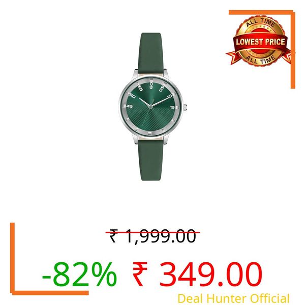 Acnos Minimalist Round Dial Analog Watch – Silicone Strap | Green