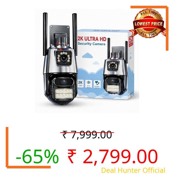 Fire turtle 6MP Dual Lens WiFi CCTV Security Camera for Outdoor & Indoor | UHD Smart Surveillance Camera with Color Night Vision | AI Human & Motion Detection | IP66 Weatherproof (Siren Camera)