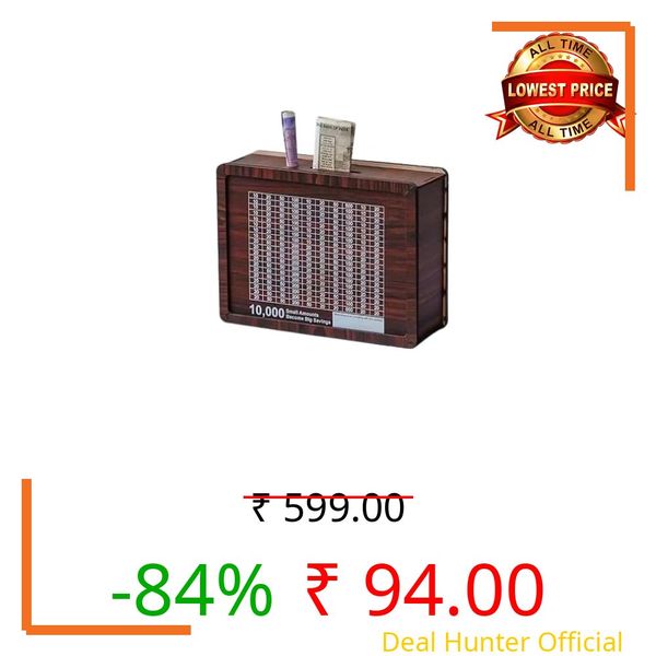 10,000 Savings Challenge Wooden Money Frame | Money Saving Box with Tracker | Motivational Piggy Bank for Home & Office_Design_10
