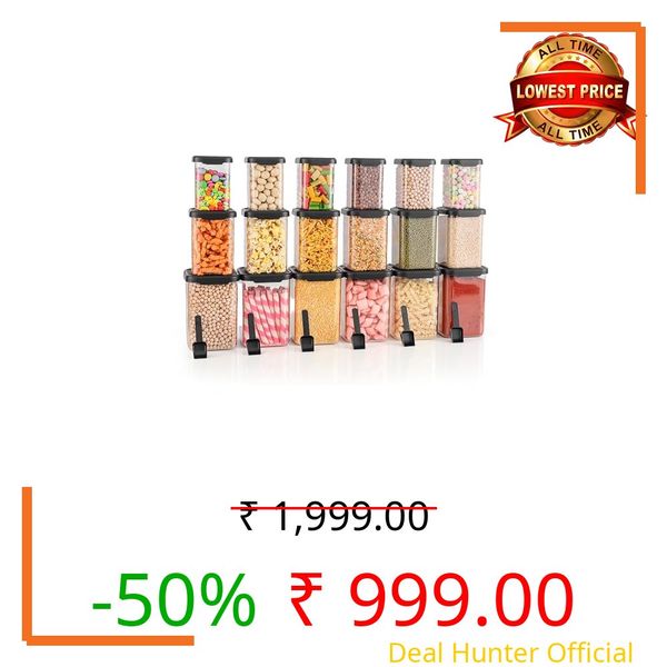 Kitchen Storage Set Of 18 Airtight Containers Set For Kitchen Storage And Containers Box For Pantry Organization And Container For Kitchen Accessories Items & Storage Set of 18-(350ml+650ml+950ml)