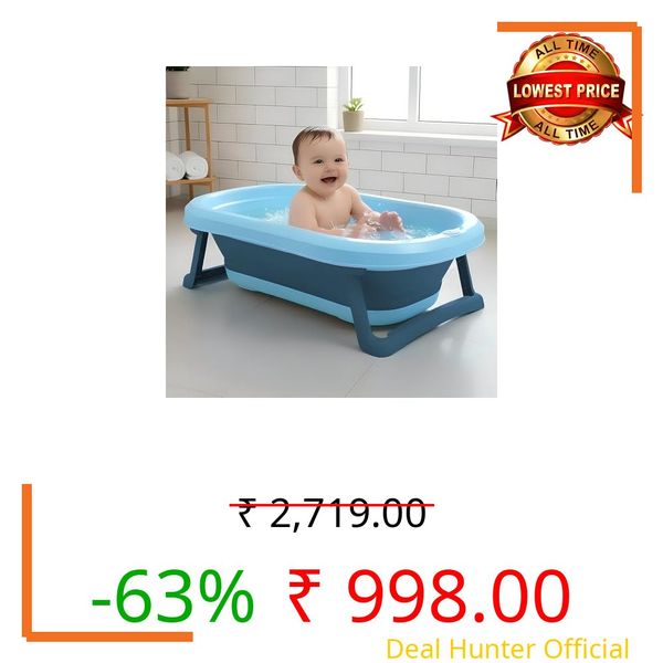 StarAndDaisy Baby Bath Tub for 0 to 5 Years/Bath Tub for Kids 0-3 Years, Tub for Girls & Boys with oldable Legs, Easy to Store -Light Blue