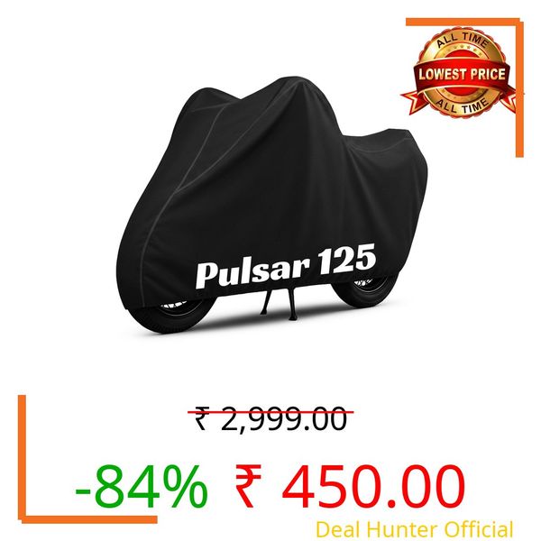 100% Waterproof Pulsar 125 Bike Cover | Polyester Body Cover for Rain & Sun | UV Protection, Dustproof, Scratch Resistant, Windproof, Heat Resistant, Vehicle Specific Fit