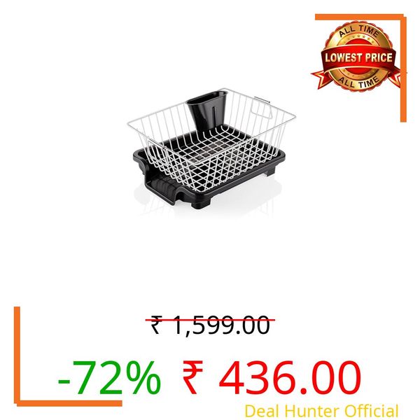Dish Rack Utensils Basket Drainer & Dish Drainer Basket forKitchen/Utensil Stand forKitchen/Dish Drying Rack with Drainer/Bartan Stand/Dish Rack for Kitchen