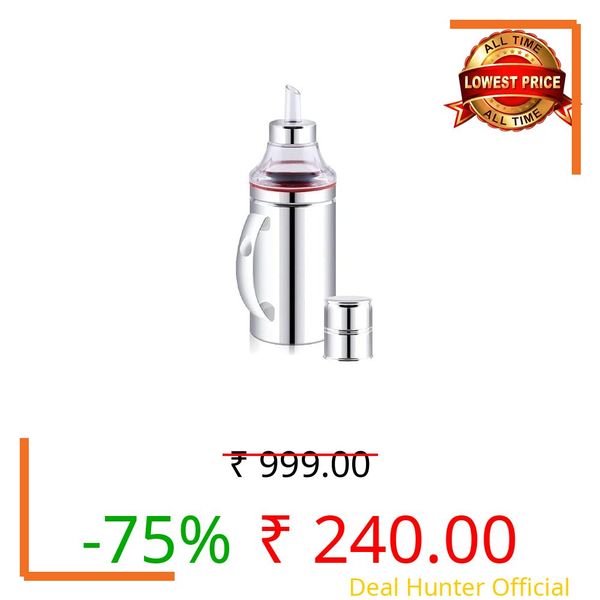 Svarniva - Stainless Steel Oil Dispenser with Nozzle 1 Litre (1000 ml) (Model No.01/01 piece) Pack of 1