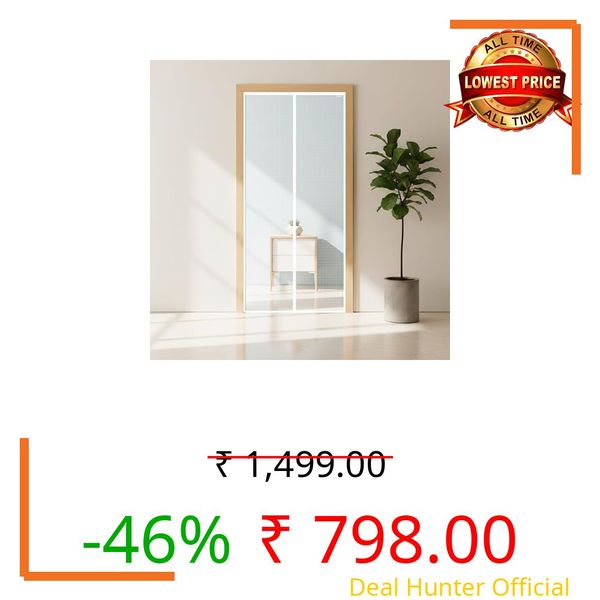 WNE Jaliwale Fiberglass Magnetic Mosquito Net for Door | Auto Closing Magnetic Mesh Curtain | Insect Screen for All Door Types & Sizes | Keeps Mosquitoes Out - 220x105 Cms, White