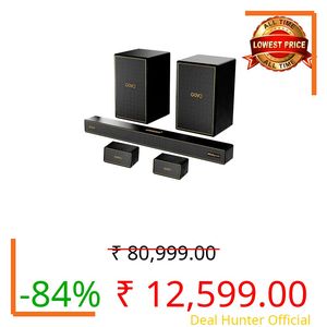 GOVO GoSurround 1008 Pro, 5.2 Channel, 680W Soundbar with True Dolby Audio®, 6.5” Dual Subwoofer, Wired Rear Satellites, HDMI/Optical/AUX/USB/Bluetooth, 3 EQ Modes, LED Display – Platinum Black