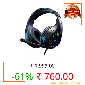 BESTOR RGB Wired Gaming Headset with Mic | 43mm Hi-Res Audio Drivers 135° Rotatable Noise-Isolating Microphone | Dual USB + 3.5mm Jack | Multi-Platform Gaming Headphones