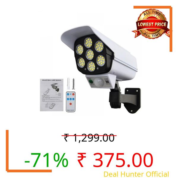 LAMTA Solar Motion Sensor Light Dummy Security Camera – Waterproof Outdoor LED Wall Lamp with 3 Lighting Modes & 1200mAh Battery, Solar Powered Fake CCTV Light for Home, Garden & Driveway Protection
