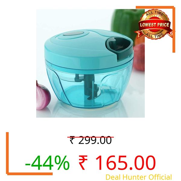 Manual Vegetable Chopper for Kitchen | Hand Press Onion Chopper with Stainless Steel Blades | Vegetable, Onion, Tomato & Garlic Cutter | BPA Free Plastic | Easy to Clean