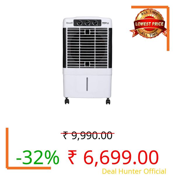 SUMMERCOOL Nexia 65Ltr Desert Air Cooler for Home | High Speed Fan | 35ft powerful air throw | Portable Cooler | Inverter Compatible | HoneyComb | Collapsible Louvres| 1 year warranty | White