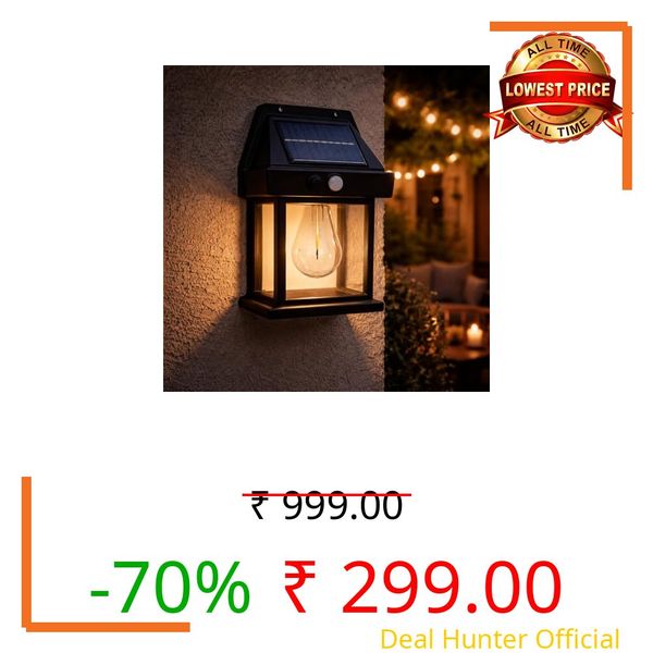 Solar Wall Light with Motion Sensor – Outdoor Waterproof Solar LED Wall Lantern | Dusk to Dawn Automatic Solar Light for Gate, Garden, Balcony & Home Exterior