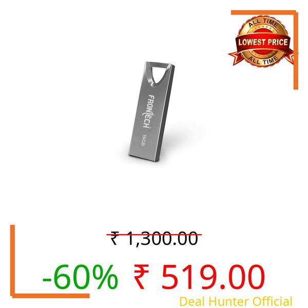 Frontech 16 GB USB 2.0 Flash Drive, 480 Mbps, High Speed, Wide Compatibility, Slim & Portable, 3 Years Limited Warranty (PND-0002)