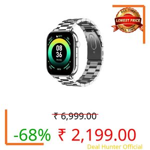 Noise Pulse 4 Max Smart Watch with AI Create (India's 1st Ever with Unlimited Watch Faces), AI Search, 1.96" AMOLED Display, Functional Crown, Premium Metallic Finish, Health Suite (Elite Silver)