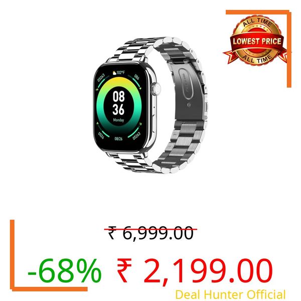 Noise Pulse 4 Max Smart Watch with AI Create (India's 1st Ever with Unlimited Watch Faces), AI Search, 1.96" AMOLED Display, Functional Crown, Premium Metallic Finish, Health Suite (Elite Silver)