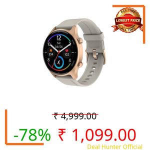 Noise Twist Round dial Smart Watch with Bluetooth Calling, 1.38" TFT Display, up-to 7 Days Battery, 100+ Watch Faces, IP68, Heart Rate Monitor, Sleep Tracking (Blush Beige)