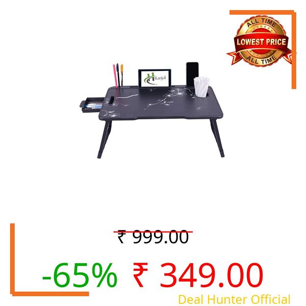 Hitanjal Study Table Bed Table Premium Laptop Table/Foldable and Portable Wooden/Writing Desk for Office/Home/School (B Flower)