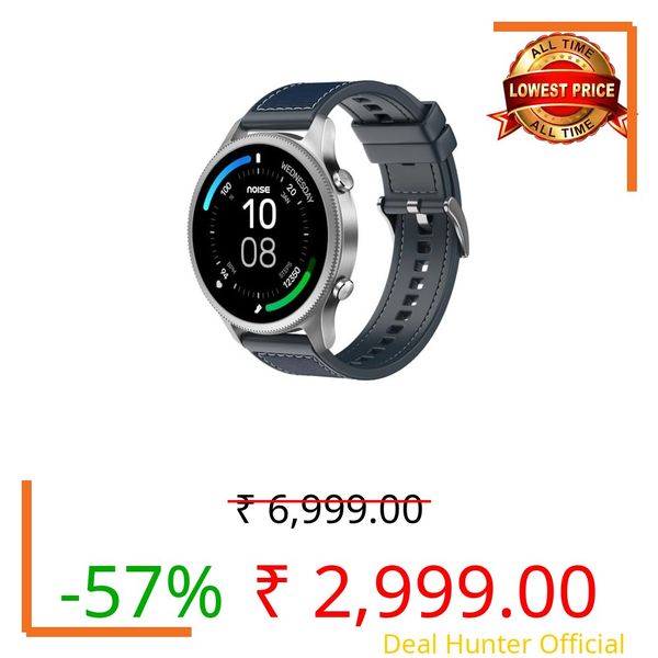 NoiseFit Halo 1.43" AMOLED Display, Bluetooth Calling Round Dial Smart Watch, Premium Metallic Build, Always on Display, Smart Gesture Control, 100 Sports Modes (Midnight Alloy)