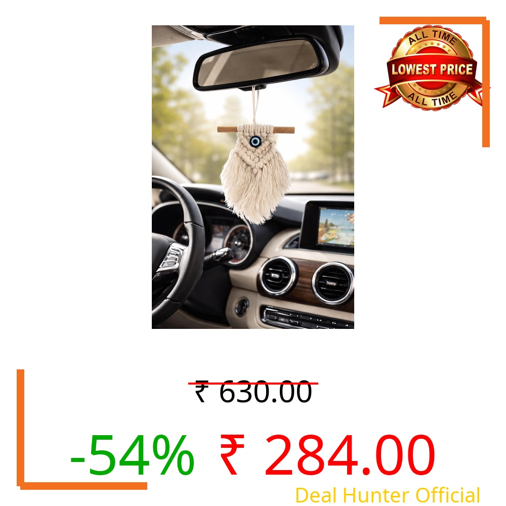 Handycraft Macrame Car Hanging Decoration Accessories Interior Gift for All Occasions (Evil Eye)