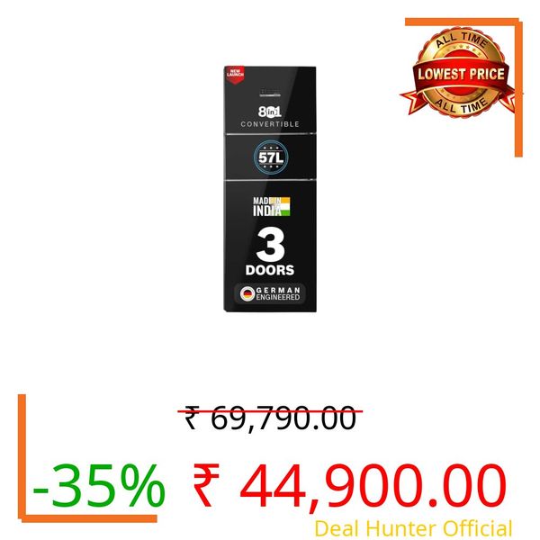 Bosch 335L Max Flex,3 Star,8 in 1 Convertible,Vario Inverter,Frost Free Triple Door Refrigerator,Black Pearl (CMC36K23VI)Interactive Display|18 Hrs Cooling Retention|Adaptive UI|Vita-Fresh Technology