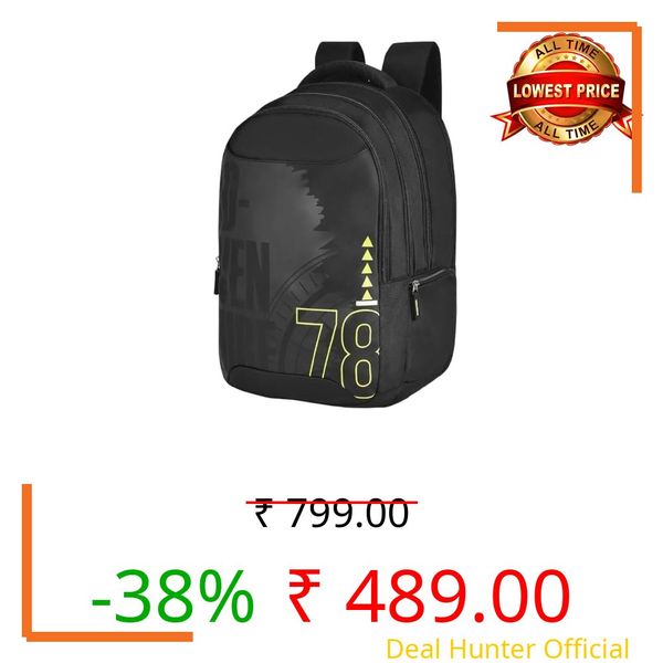 Printed Laptop Backpack 38L | 4 Compartment School, College & Travel Bag | Bottle Holder & Organizer | Office Backpack for Men & Women, Boys & Girls without Rain Cover